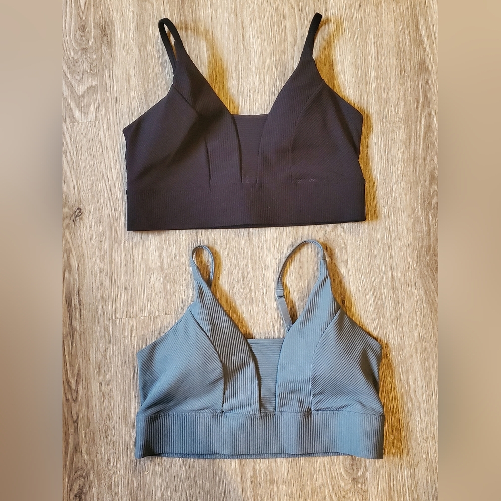 Old Navy Active Powersoft Bra Lot Of 2 Black And Blue Size M